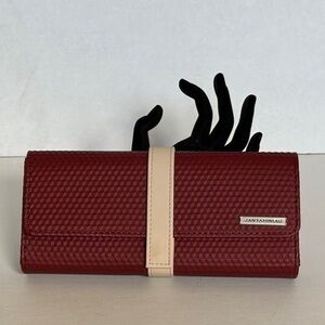 KLM Jantaminiau Business Class Clutch Burgundy w/ Tan Accent Limited Edition